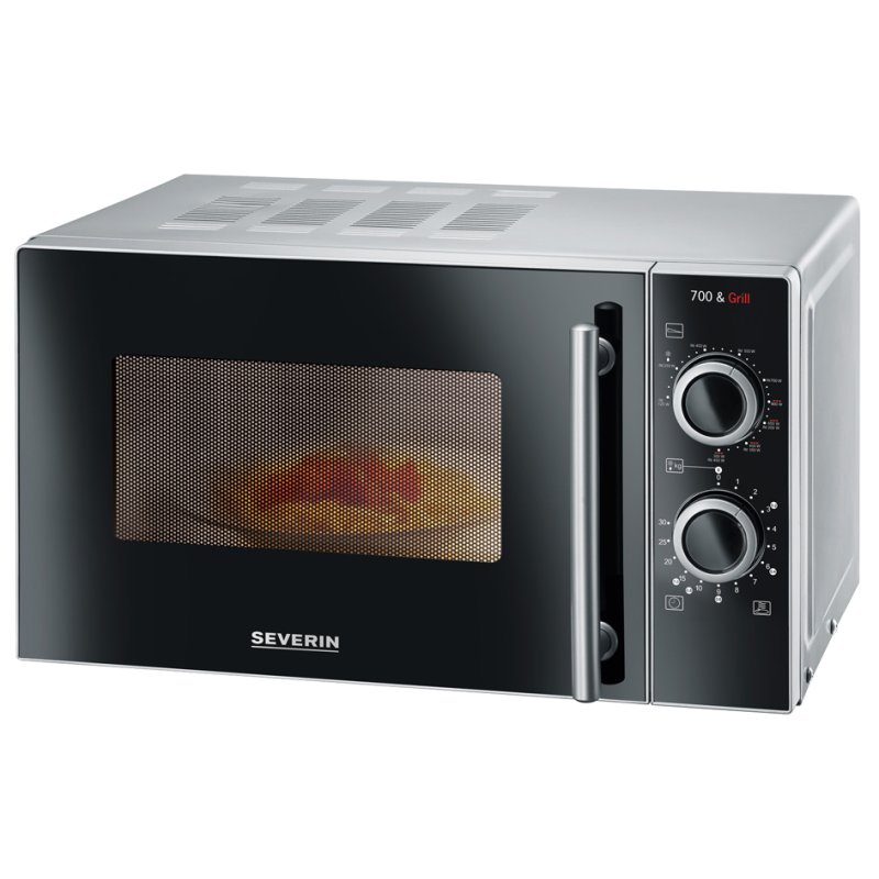 SEVERIN microwave MW 7771, grill function, 700 W, 20 litres, black/silver
